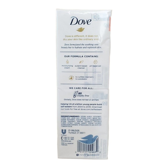 DOVE SOOTHING CARE Moisturizing Beauty Bar Soap for Sensitive Skin 6 Bar Pack - Picture 3 of 6